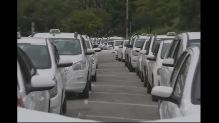 Taxistas protestam contra o ´Uber´ em São Paulo