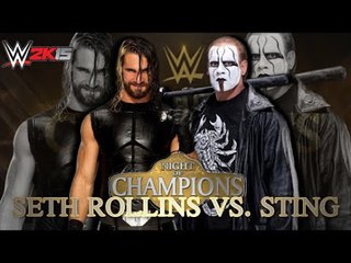 WWE NIGHT OF CHAMPOIN Sting destroy seth rollins statue Wwe Night of champoin 2015 09 09 COURTESY WWE