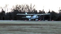 Cessna 172, N2100S crosswind landing & departure at KHWY 2/15/13