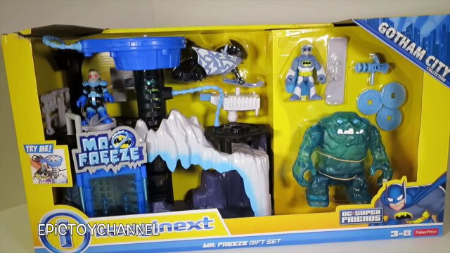 BATMAN Imaginext Mr Freeze Play Set + Batman, Mr Freeze, Ice Monster Toy Demonstration