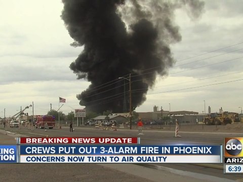 Dangerous fire burned in Phoenix causing explosions, evacuations