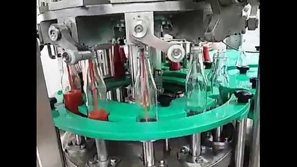 Glass bottle ketchup filling machine, piston filling machine