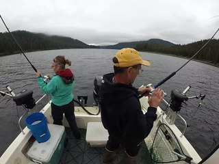 Catching a Salmon in Sitka, Alaska