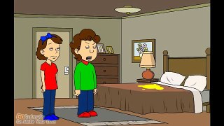 Caillou pees on his parents' bed and gets grounded