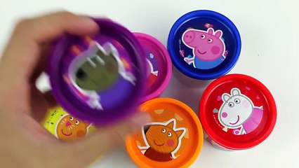 Learn Colours With Peppa Pig Play Doh Cans Surprise! Fun Toys colors Lesson!