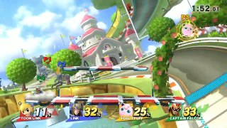 Super Smash Bros. for Wii U (Online For Fun) Toon Link vs Link vs Jigglypuff vs Captain Falcon
