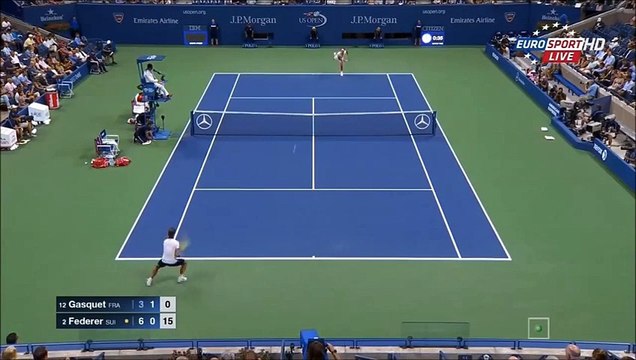 Roger Federer vs Richard Gasquet highlights US Open 2015