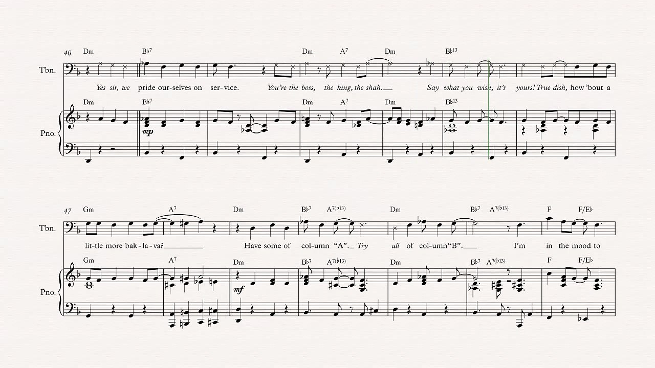 Trombone - Friend Like Me - Aladdin - Sheet Music, Chords, & Vocals