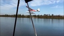 RC float plane flying at Otay Lakes, CA