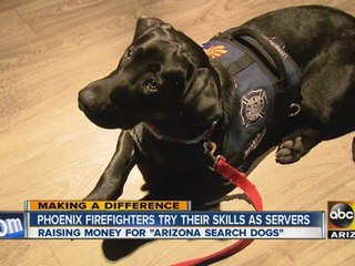 Phoenix firefighters try their skills as servers to raise money