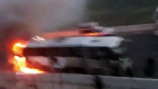 Un bus assurant la liaison Béjaïa - Alger prend feu sur l'autoroute