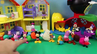 Play Doh Surprise Egg with Peppa Pig Mickey Mouse Daddy Pig Minnie Mouse Guessing Game