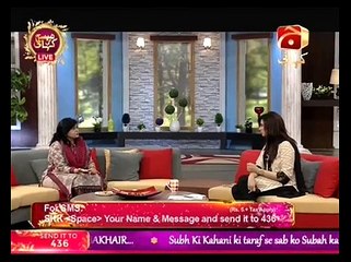 Subh Ki Kahani With Madeha Naqvi on Geo Kahani Part 2 - 10th September 2015