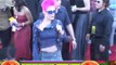 Singer PINK arrives with pink hair - 