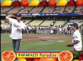 PETE WENTZ throws embarrassing opening pitch at Dodgers baseball game