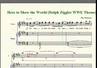 Wrestling Piano Theme Sheet Music - "Here to Show the World" (Dolph Ziggler WWE Theme)