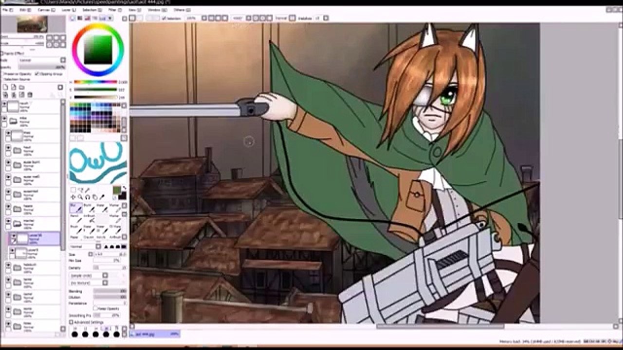 Speedpainting 4 Attack on Titan ( OC Mika )