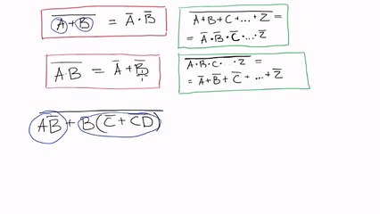 Boolean algebra #25: DeMorgan's theorem - examples (continued)