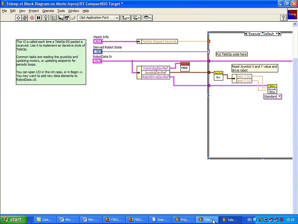 FIRST HAMOSAD #1657 - LabVIEW - 2 Joysticks