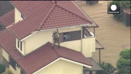 Catastrophe au Japon, inondé après des pluies diluviennes