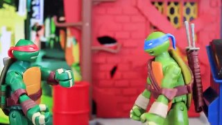 Ninja Turtles New Stealth Tech Leonardo and Raphael Prank Michelangelo and Steal His Nunchucks