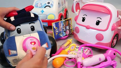 뽀로로 와 로보카폴리 엠버 의사 병원놀이차 구급차, 타요 장난감 Pororo Doctor Kit Ambulance toys Робокар Поли Игрушки