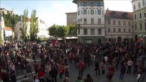 Slovenian protesters show solidarity with Syrian refugees