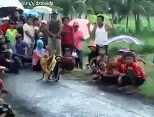 This monkey is both shocked the audience and smiling! SHARE