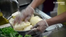 Preparación del encebollado en Guayaquil