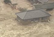 Les gigantesques inondations au Japon, à travers nos télés