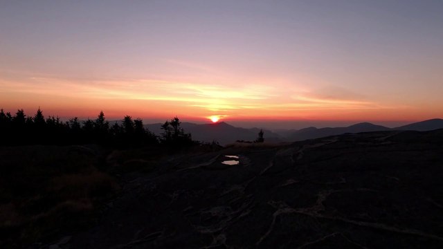 Amazing sunrise drone view from Adirondacks Mountains...