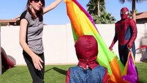 Giant Play Rainbow PARACHUTE Toy Review Fun Games With Little Spidey, Spiderman & DisneyCarToys