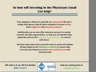 High ROI with physicians email database