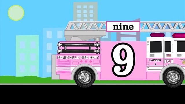 Number Counting Pink Fire Truck Firetrucks Count 1 to 10 for Children | song for children