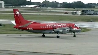 Saab taking off at Detroit Airport