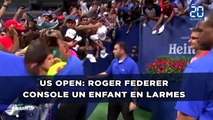 US Open: Roger Federer console un enfant en larmes