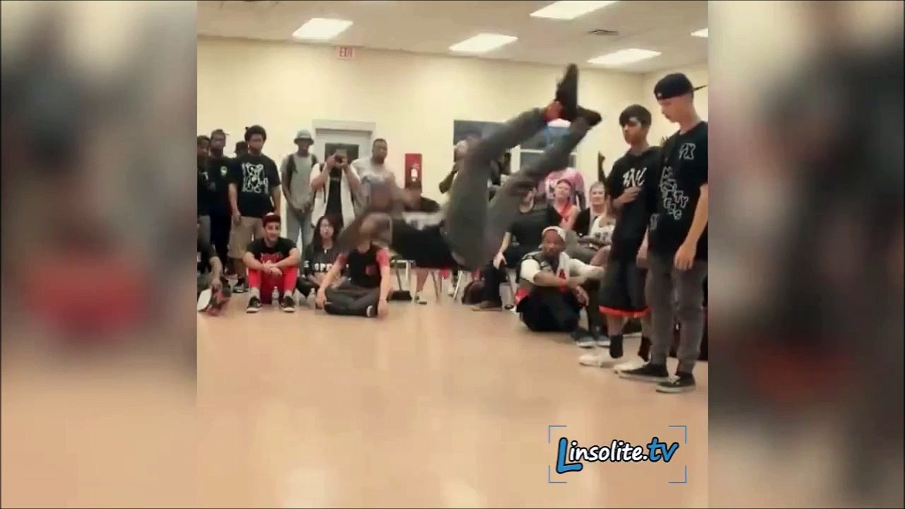So insane breakdance battle... This guy is a genius!