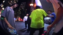 man fights security guard to stick up for skaters