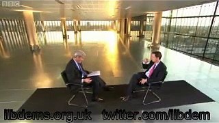 Libdem Leader Nick Clegg interviewed by Jeremy Paxman Part 2 of 3