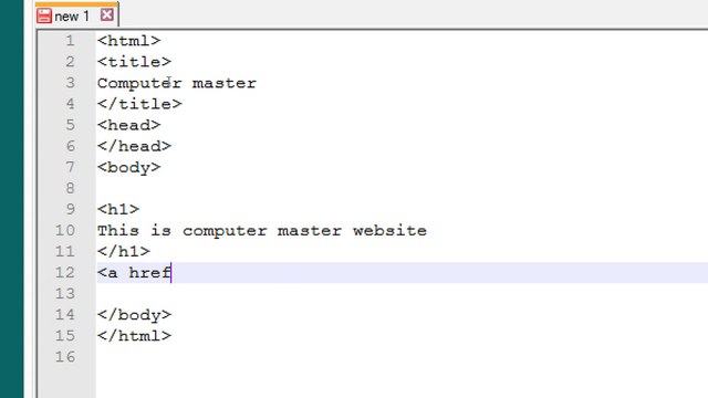 how to create a website in html using notepad ...adding link ....tutorial15