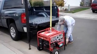 Loading a generator into a truck