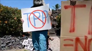 TPP protest at King's Trail Waikoloa Hawaii March 14 2015