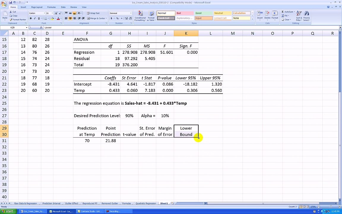 Prediction in Simple Regression