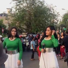 duo serigala goyang tubles di pinggir  jalan