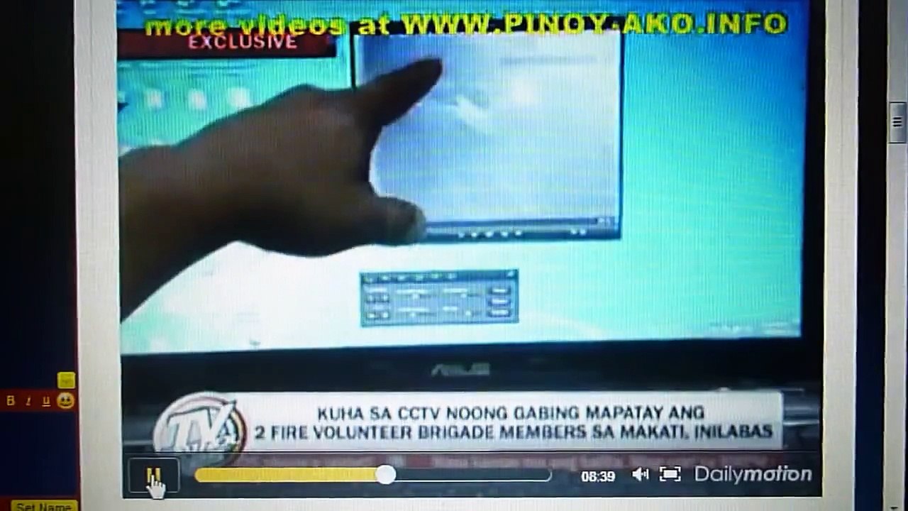 TV Patrol May 3, 2012.  Footage of Severino Bravo (Ronald Infante) Murder