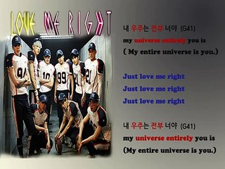 EXO- Love Me Right Lyrics Video for Korean Learners