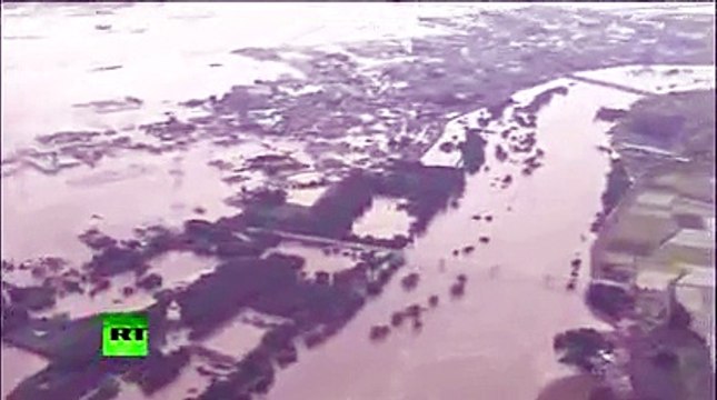 Massive floods in Japan Houses washed away helicopters rescue residents