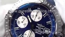 Swiss replica watches replica Breitling Chronomat Evolution SS Blue Stick Dial on Blue Rubber Strap