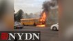 California bus driver saves students as bus bursts into flames