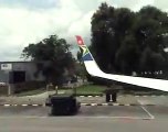 Aircraft hits a car with winglets!